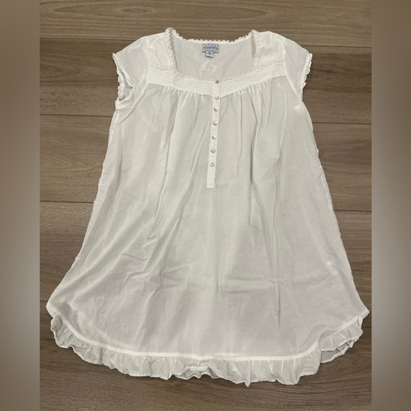 Lanz Of Salzburg Other - Lanz Of Salzburg 100% Cotton White Prairie Ruffle Nightgown Cottage Core Sz M